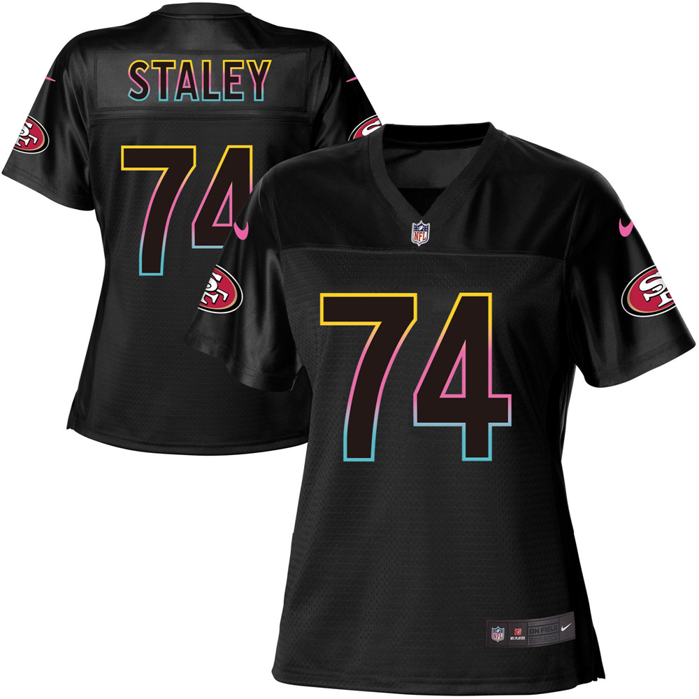 Women's Game Joe Staley Nike Jersey Black - #74 Fashion NFL San Francisco 49ers